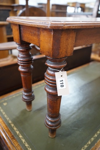 A late Victorian walnut window seat, length 106cm, depth 29cm, height 45cm